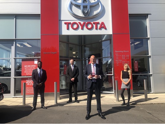 Steven Eagell chief executive, Steven Eagell, celebrates his Chelmsford Toyota dealership's Ichiban Awards win