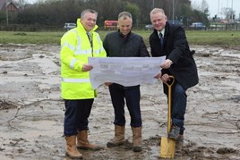 David Smyth, Swansway Group director; Andrew West, aftersales director, Jaguar Land Rover; Peter Smyth, Swansway Group director.