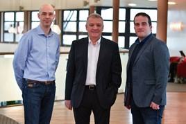 Left to right: Andrew Cooper, parts product planning manager, Volkswagen Group Aftersales; Russell Kenyon, automotive director, Fuchs Lubricants UK; and Philip Taylor, head of business, Trade Parts Specialists. 