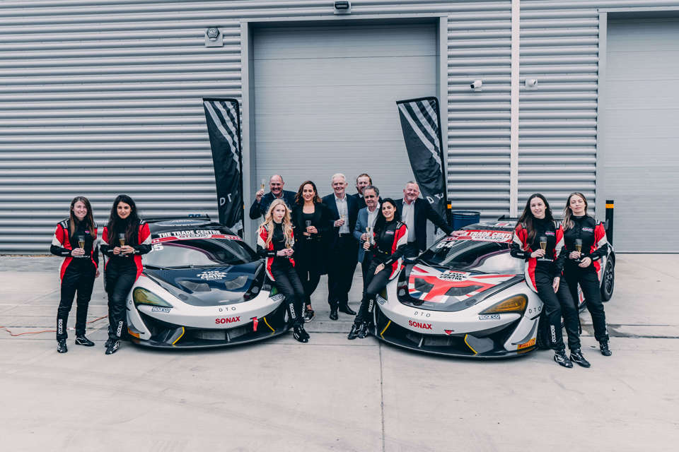 Andy Coulthurst and Tim Carr of Trade Centre Group with Formula Woman team