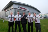 Vertu Honda’s Stockton faithful: Craig Swainston, David Hembury, Martin Boagey, Andy Price and Matthew Bacon.