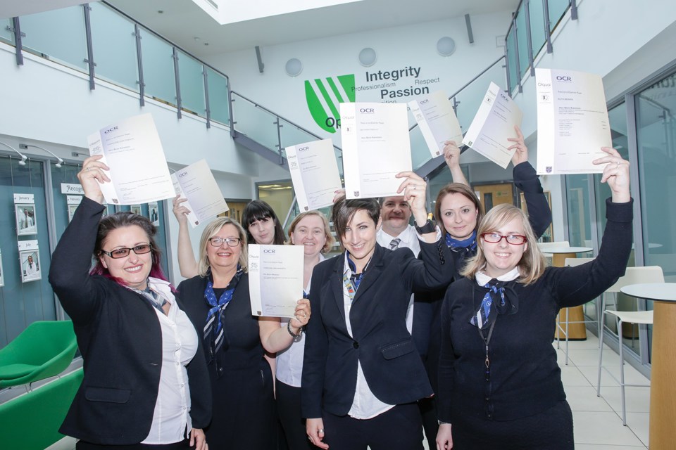 Vertu motors training 2017 (left to right): Charlene Findlay, Sam Green, Ruth Meakin, Caroline Dodsworth, Beth Findlay, Richard Story, Rebecca Kelly and Vikki Howe.