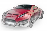 Virtual car wireframe graphic