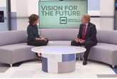 On the sofa: ITN's Natasha Kaplinsky and IMI chief executive Steve Nash in 'Vision for the Future'
