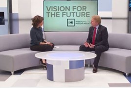 On the sofa: ITN's Natasha Kaplinsky and IMI chief executive Steve Nash in 'Vision for the Future'