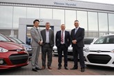 New owners (left to right): Koichi Yoshida, director at VT Holdings, with Steve Patch exiting chairman at Wessex Garages; Keith Brock, managing director at Wessex Garages and Tim Bagnell, managing director and chief executive officer of VT Holdings.