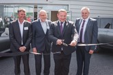 Westover Group opens its £7.5m Jaguar Land Rover service centre in Christchurch (from left): Matt Spiller and Keith McKay from Knights Brown, the construction company; Peter Walker, Westover operations director; John Ray from Gemco