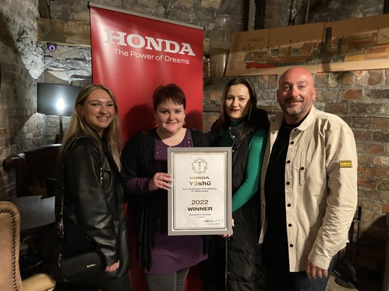 Winners: Greenacre Honda Clitheroe staff Harriett Hibble (service advisor), Lindsay Shepherd (senior service Advisor), Magdalena Rosińska (service advisor), Barry Griffiths (service manager) 